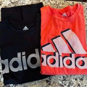 Adidas Kids' Black and Orange Athletic T-Shirts Youth Large